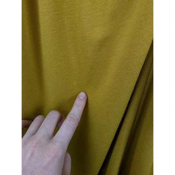 Anthropologie Velvet Belted Midi Dress Size M Yellow Long Sleeve Western Preppy - Picture 7 of 10